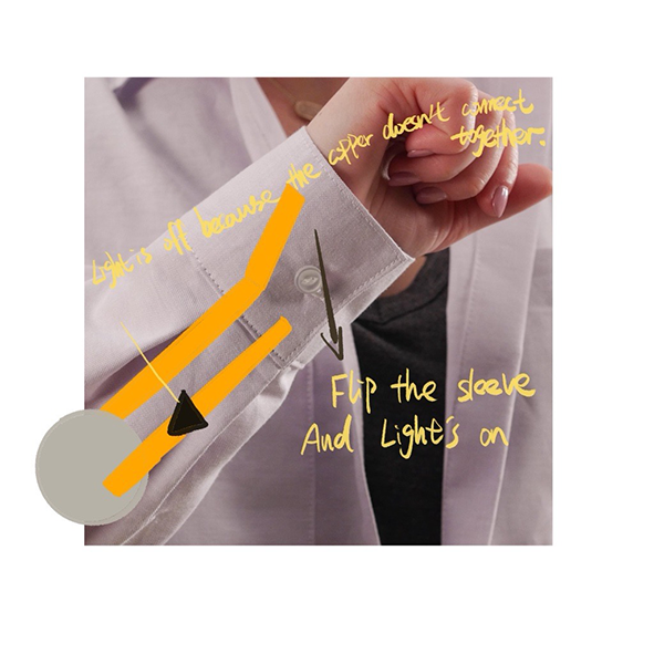 Here's a schematic of the idea. I want the light to be on when the sleeve is flipped down.