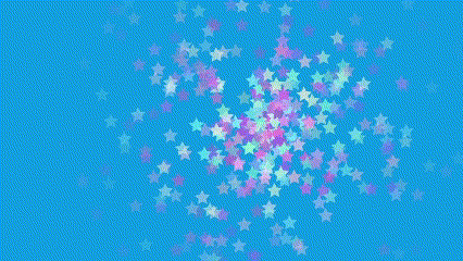 Depending on the size of my audio sound, I visualize it with scattered stars. The audio is the sound of chewing something. The number of stars is based on the frequency of the sound.