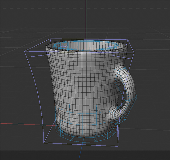 3d modeling front of a mug