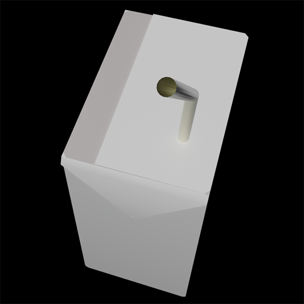 3d modeling rendering of carton drink at the straw