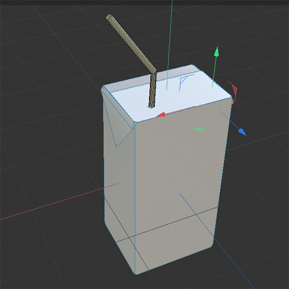Top view of carton drink rendered by 3d modeling