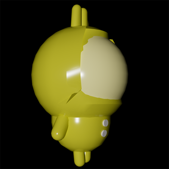 3d modeling rendering of rabbit doll side