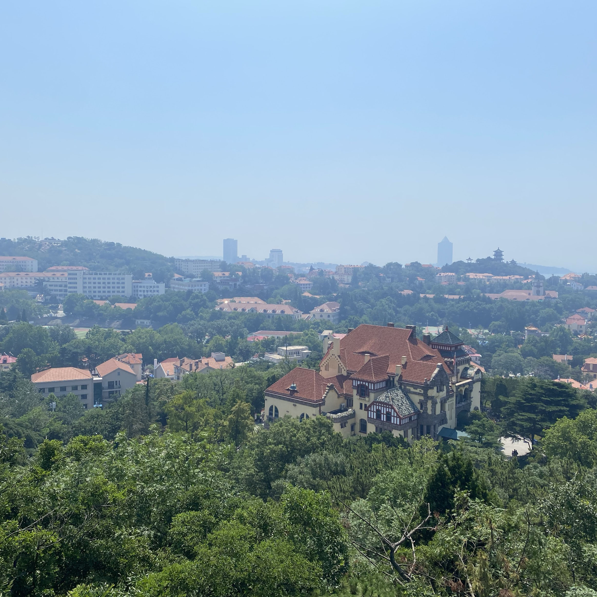 This is a view of Qingdao taken from the top of a hill.